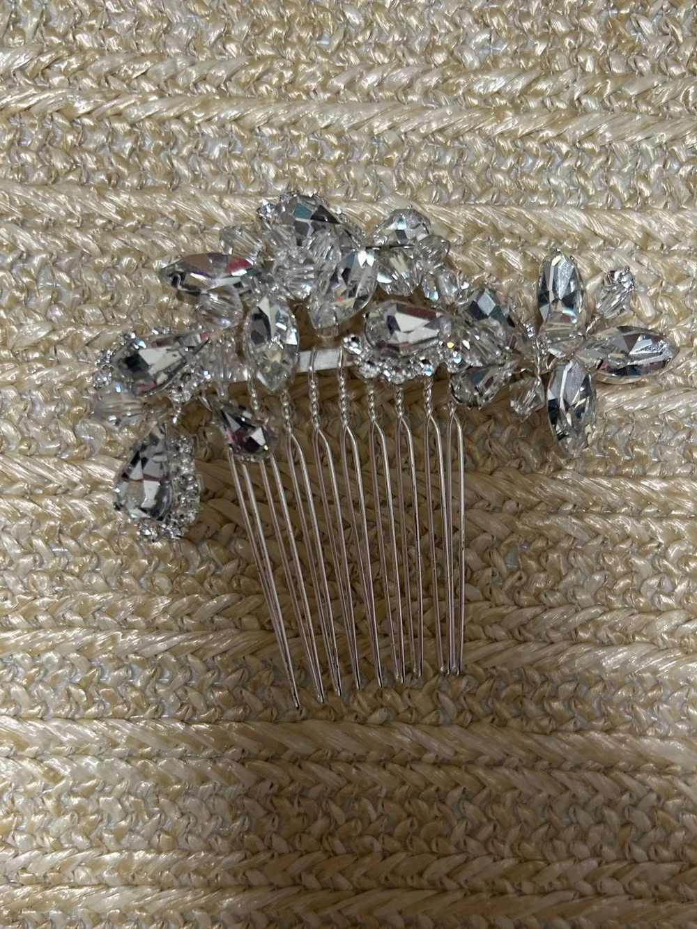 Crystal Hair Comb- Silver